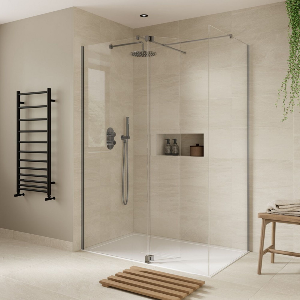 Vantara Hydro 700mm Gunmetal 8mm Wetroom Panel