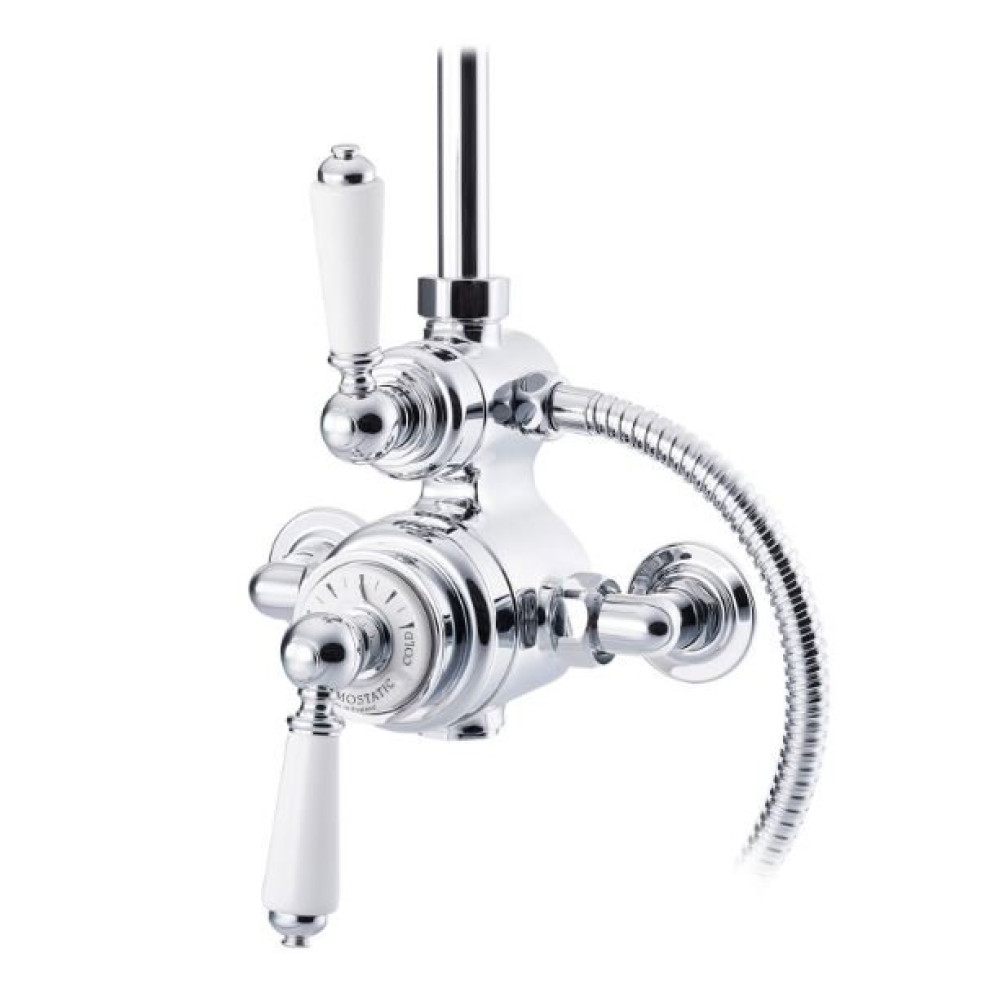 St James Traditional Thermostatic Valve with 2 Function Diverter & London Levers