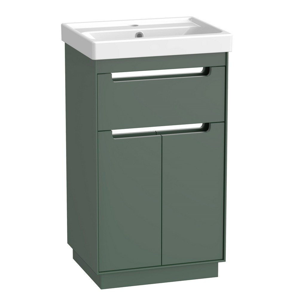 Tavistock Acumen 500mm Freestanding Viridian Green Vanity Unit and Basin