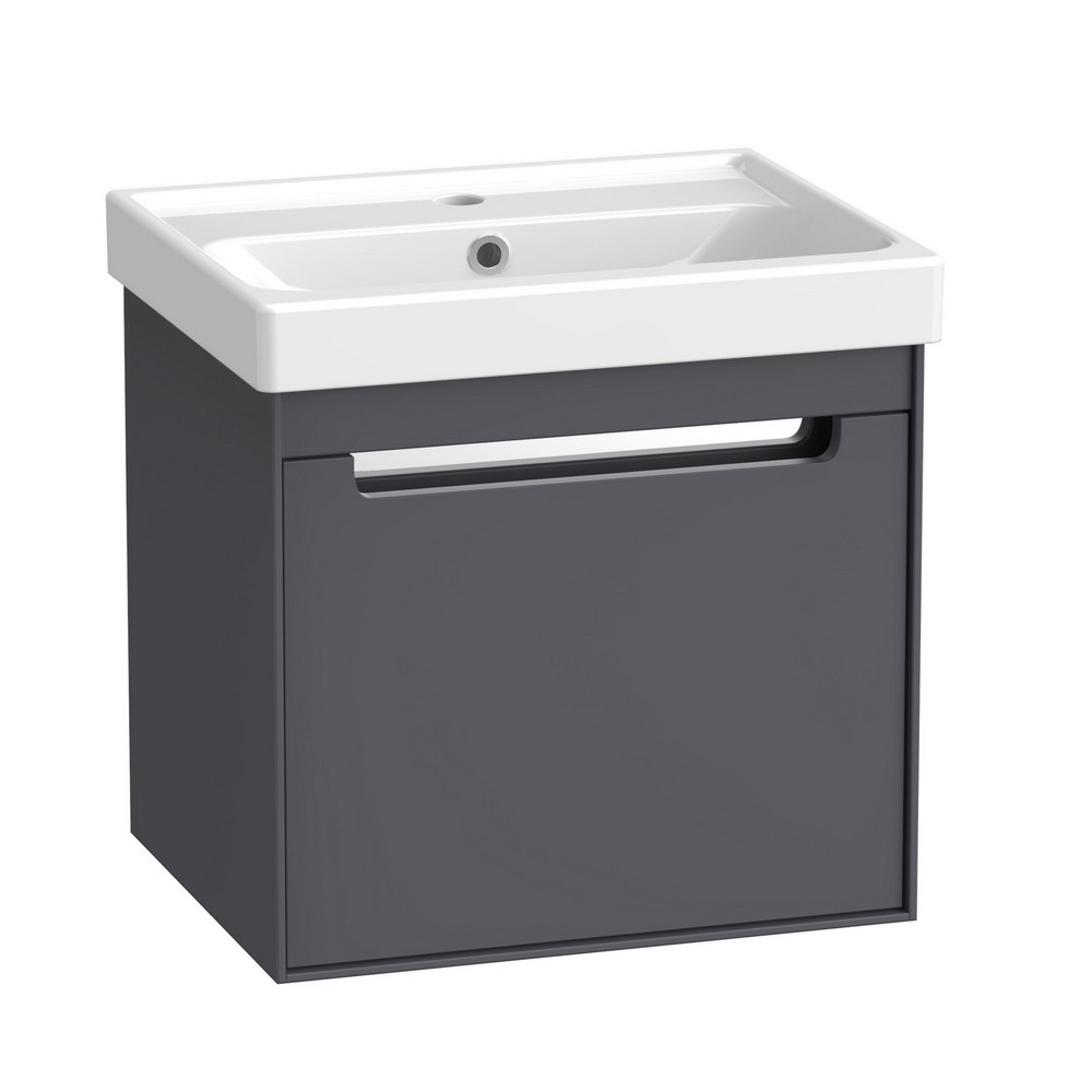 Tavistock Acumen 500mm Wall Mounted Storm Grey Vanity Unit and Basin