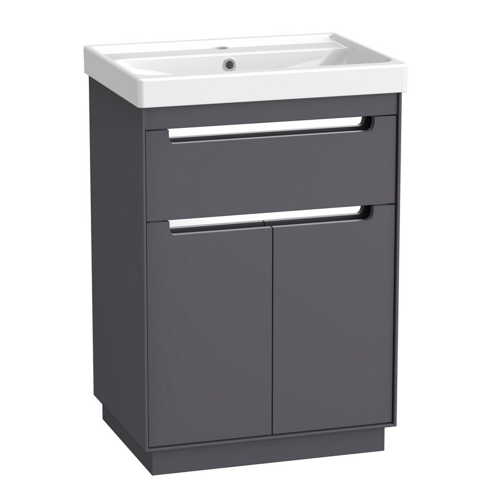 Tavistock Acumen 600mm Freestanding Storm Grey Vanity Unit and Basin