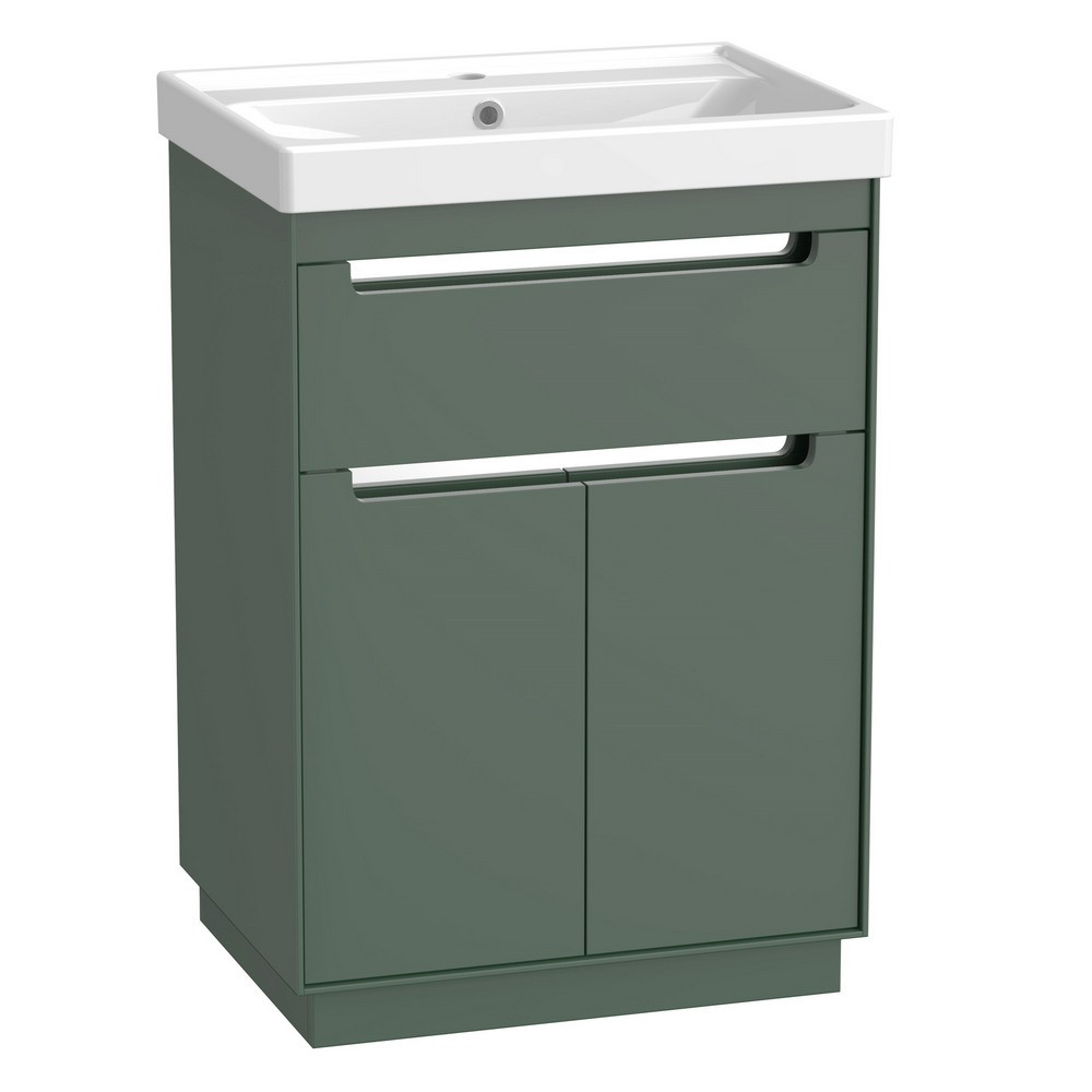 Tavistock Acumen 600mm Freestanding Viridian Green Vanity Unit and Basin
