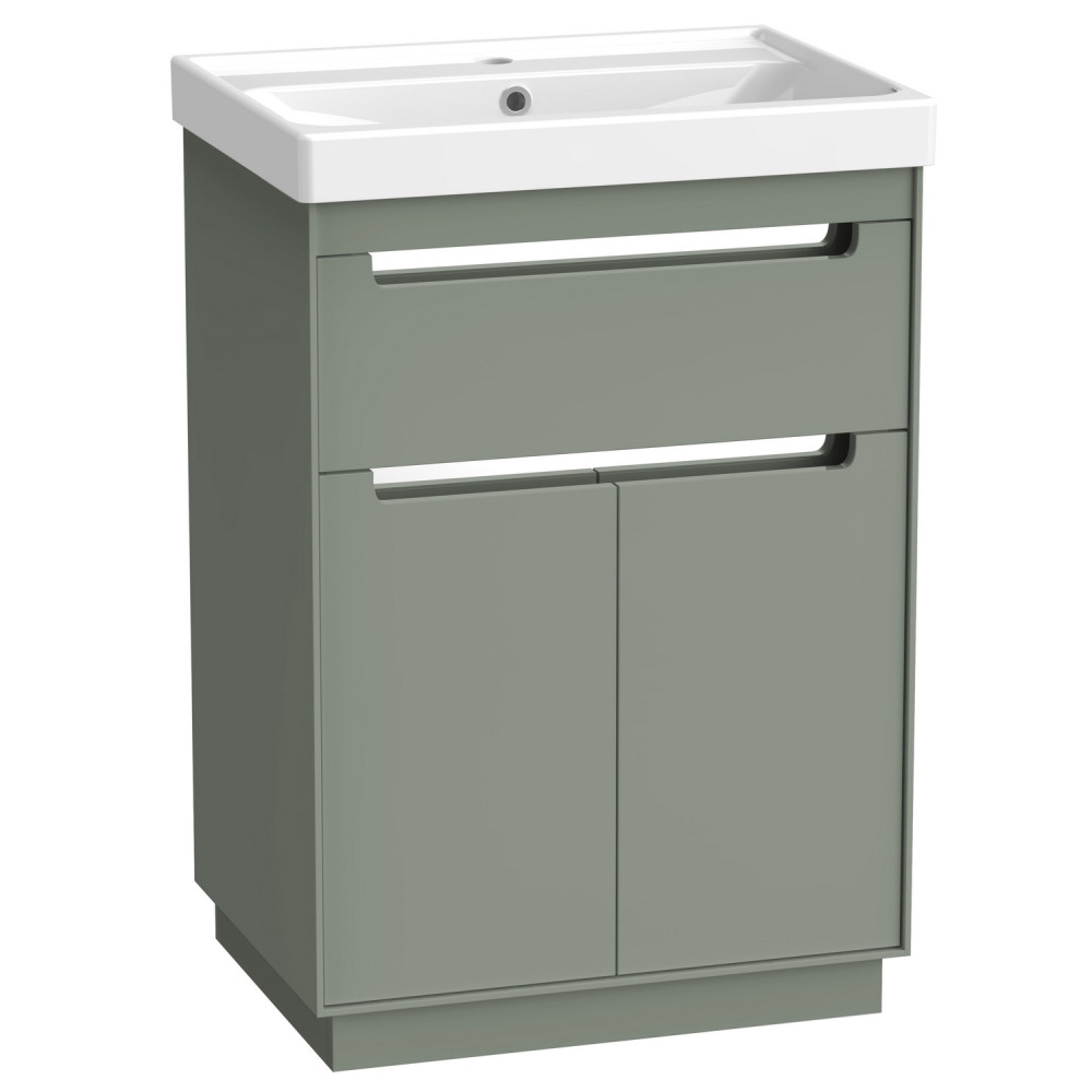 Tavistock Acumen 600mm Matt Laurel Green Freestanding Vanity Unit and Basin