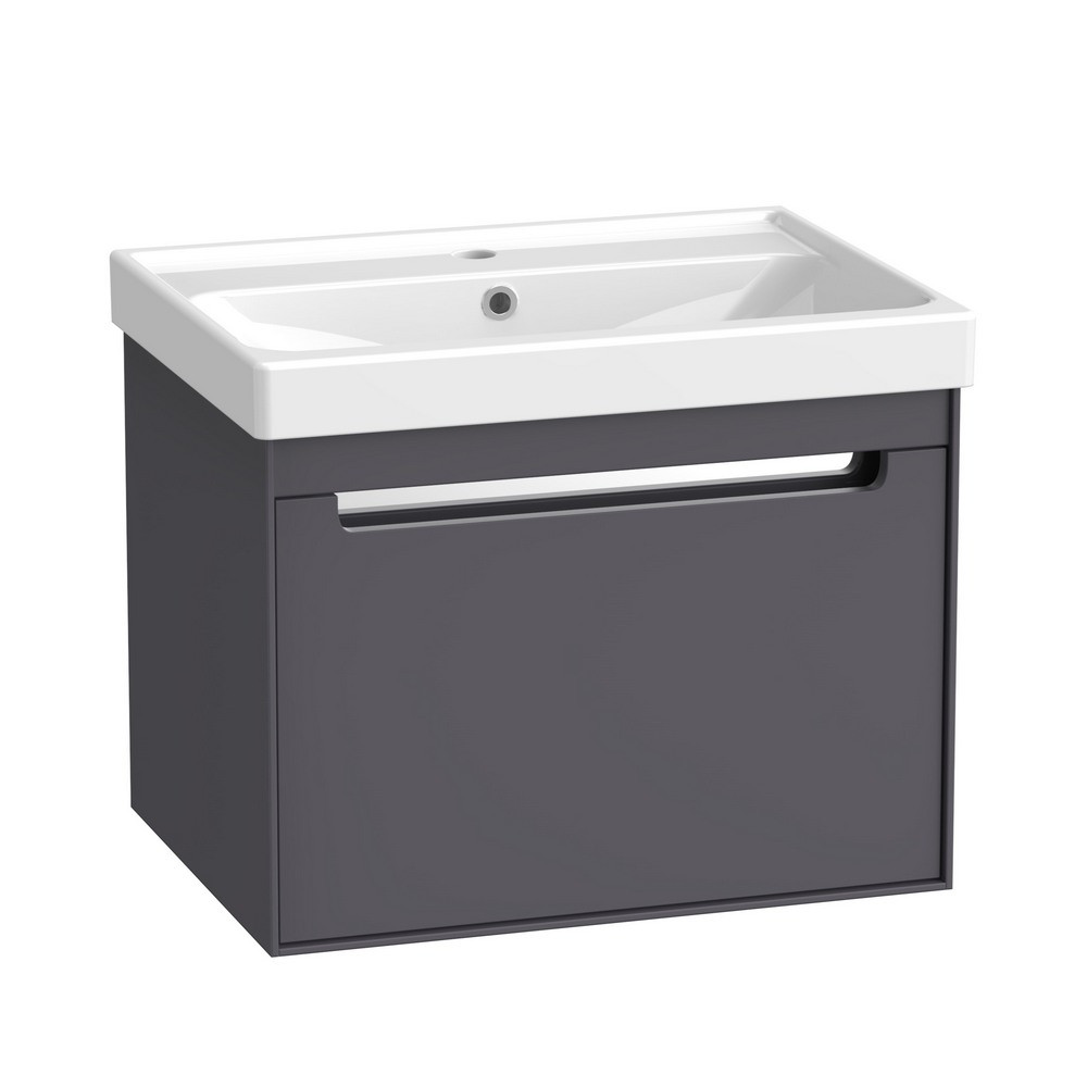 Tavistock Acumen 600mm Wall Mounted Storm Grey Vanity Unit and Basin
