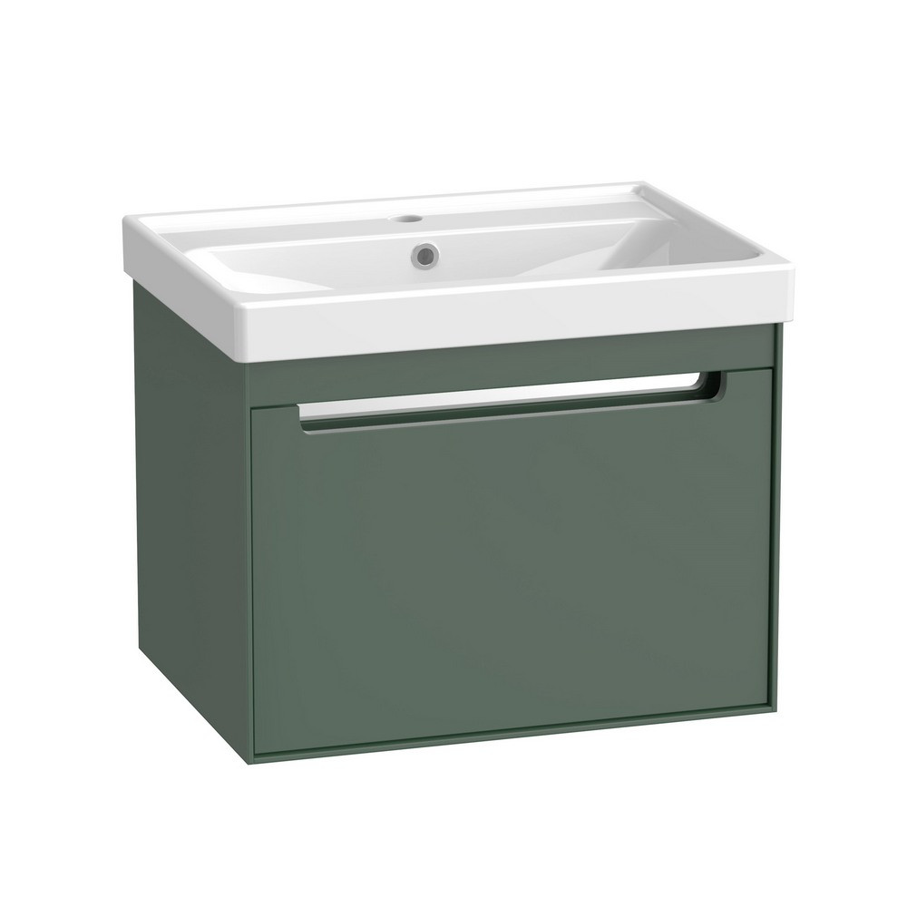 Tavistock Acumen 600mm Wall Mounted Viridian Green Vanity Unit and Basin