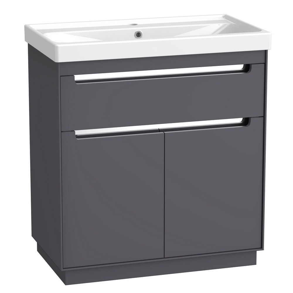 Tavistock Acumen 800mm Freestanding Storm Grey Vanity Unit and Basin