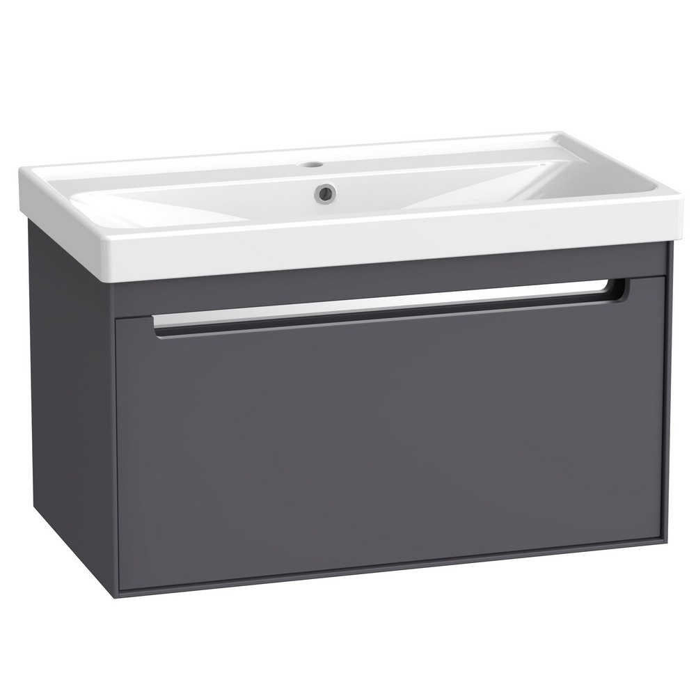 Tavistock Acumen 800mm Wall Mounted Storm Grey Vanity Unit and Basin