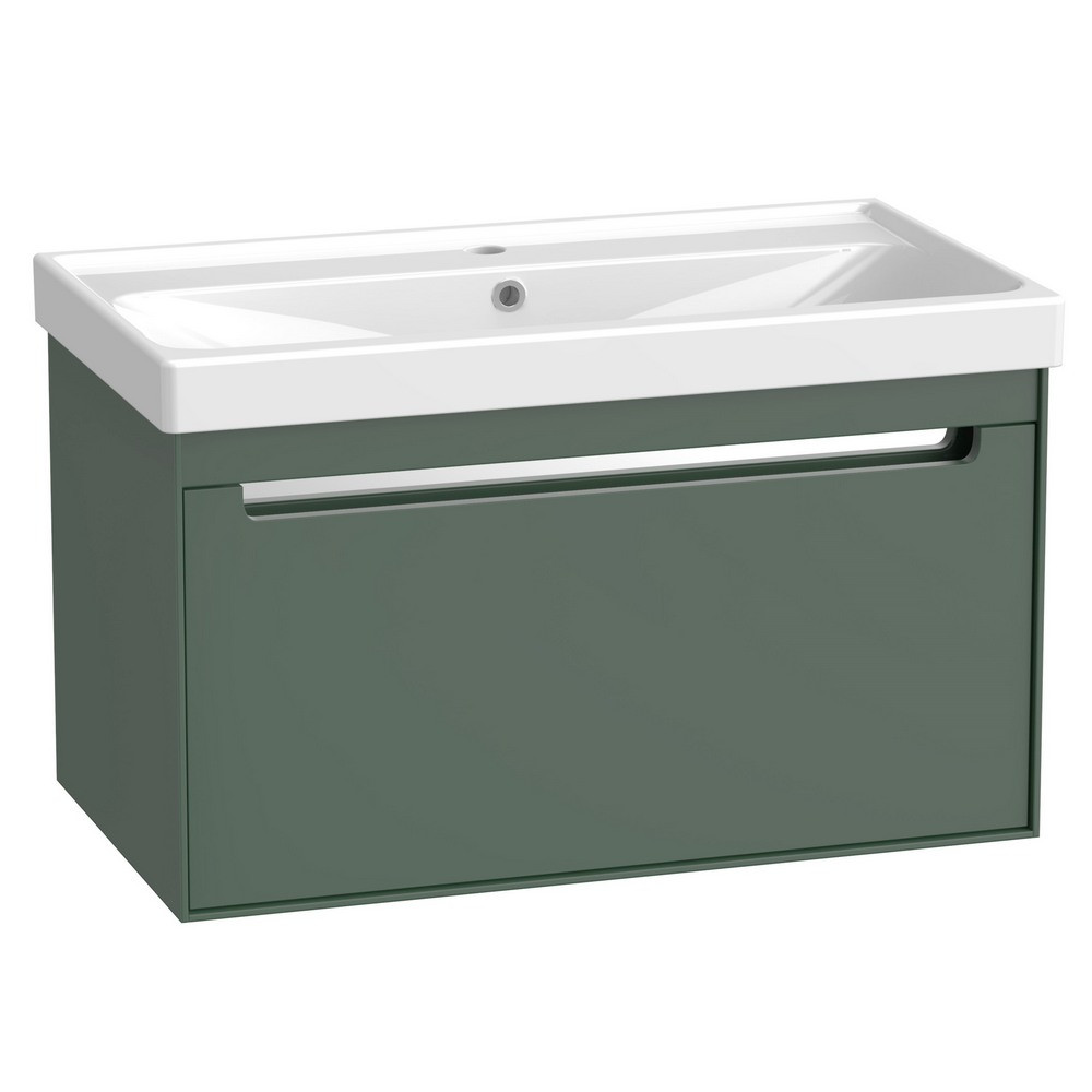 Tavistock Acumen 800mm Wall Mounted Viridian Green Vanity Unit and Basin
