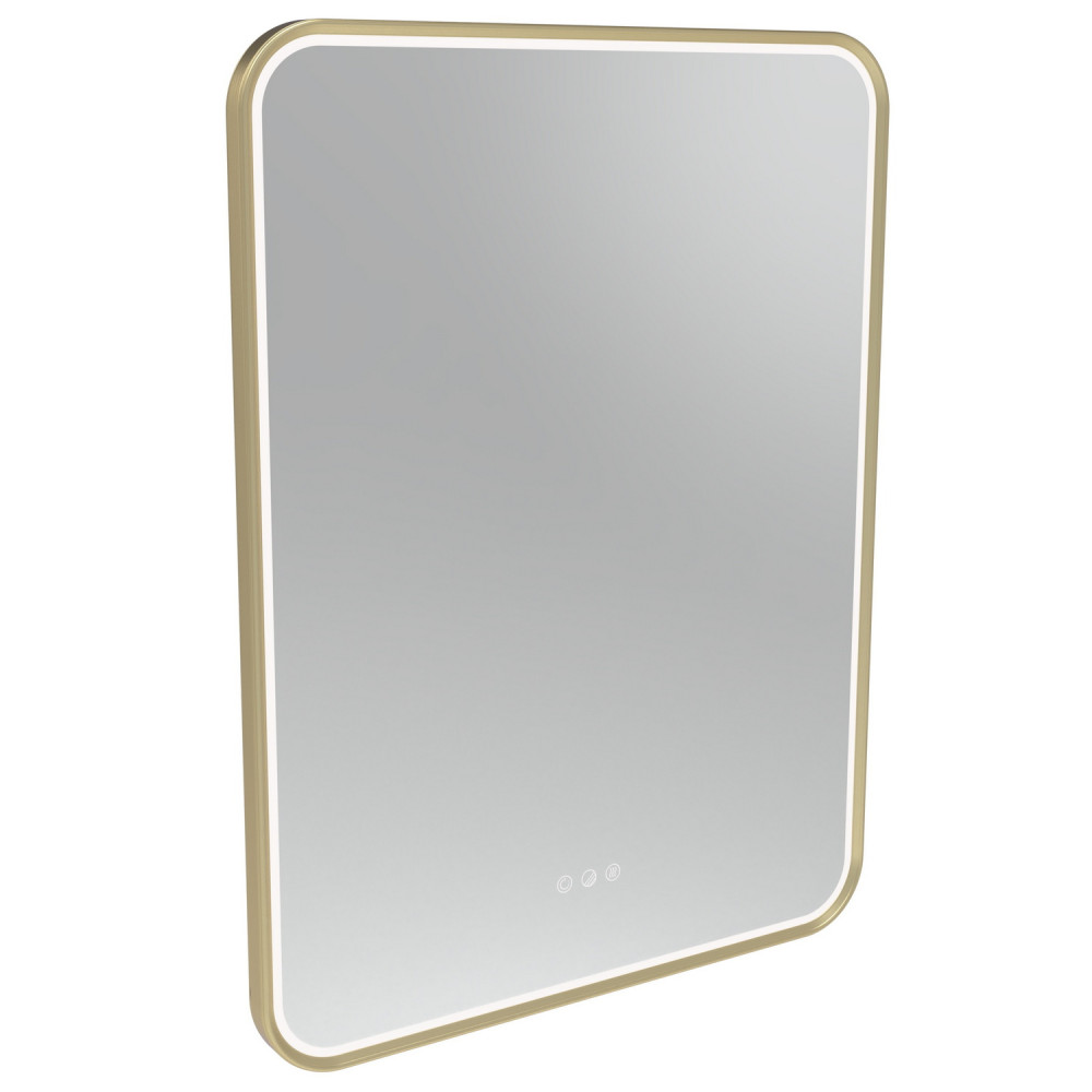 Tavistock Alderbury 600 x 800mm Brushed Brass Illuminated Rectangular Bathroom Mirror