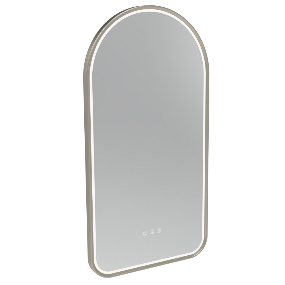 Tavistock Alderbury Arch 400 x 800mm Brushed Nickel Illuminated Bathroom Mirror