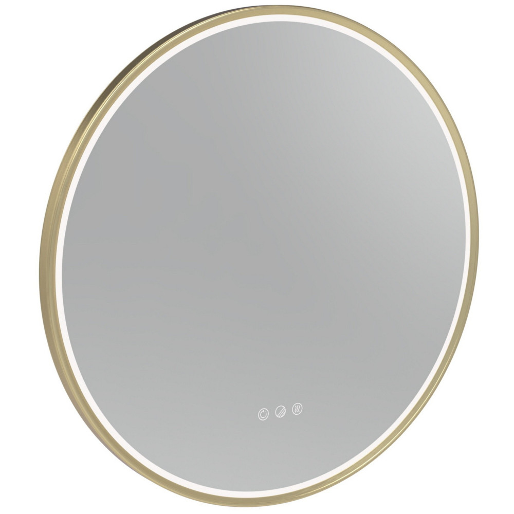 Tavistock Alderbury Circular 600mm Brushed Brass Illuminated Bathroom Mirror