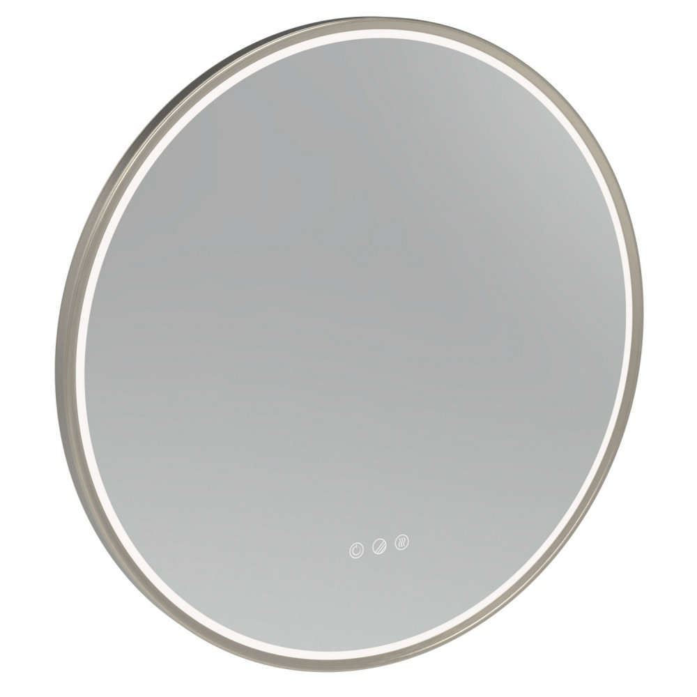 Tavistock Alderbury Circular 600mm Brushed Nickel Illuminated Bathroom Mirror