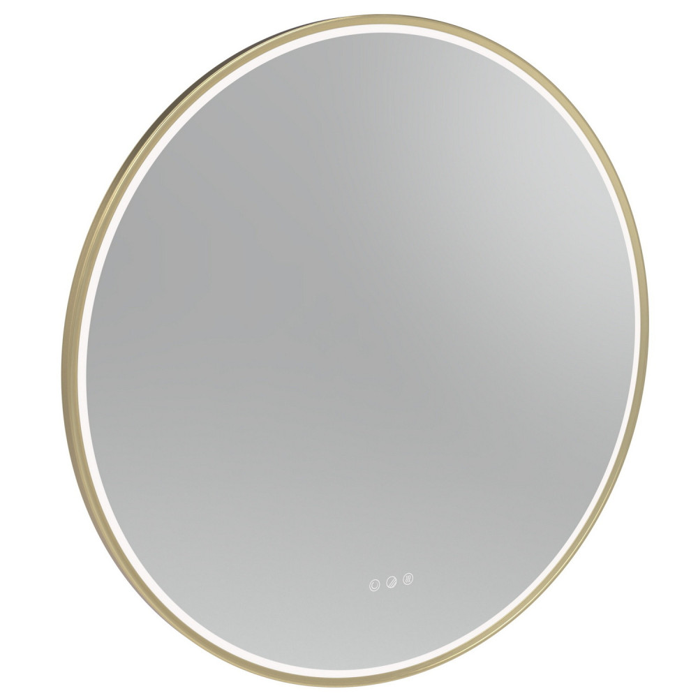 Tavistock Alderbury Circular 800mm Brushed Brass Illuminated Bathroom Mirror