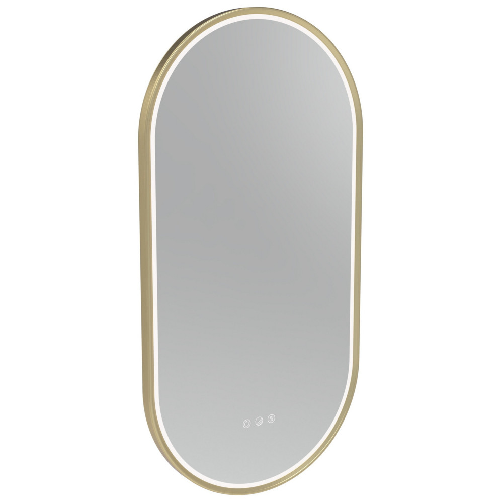 Tavistock Alderbury Pill 400 x 800mm Brushed Brass Illuminated Bathroom Mirror