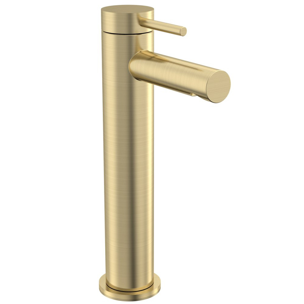 Tavistock Anthem Tall Basin Mixer with Waste in Brushed Brass