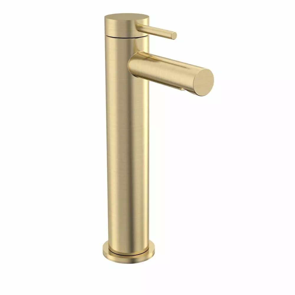 Tavistock Anthem Tall Basin Mixer with Waste in Brushed Brass