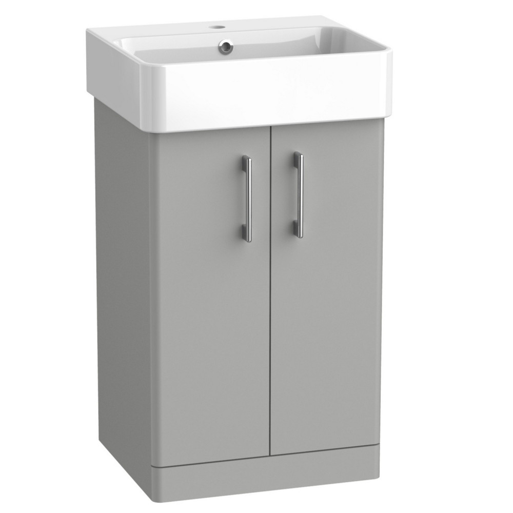 Tavistock Arlo Matt Light Grey 500mm Freestanding Vanity Unit and Basin
