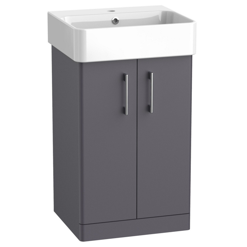 Tavistock Arlo Matt Storm Grey 500mm Freestanding Vanity Unit and Basin