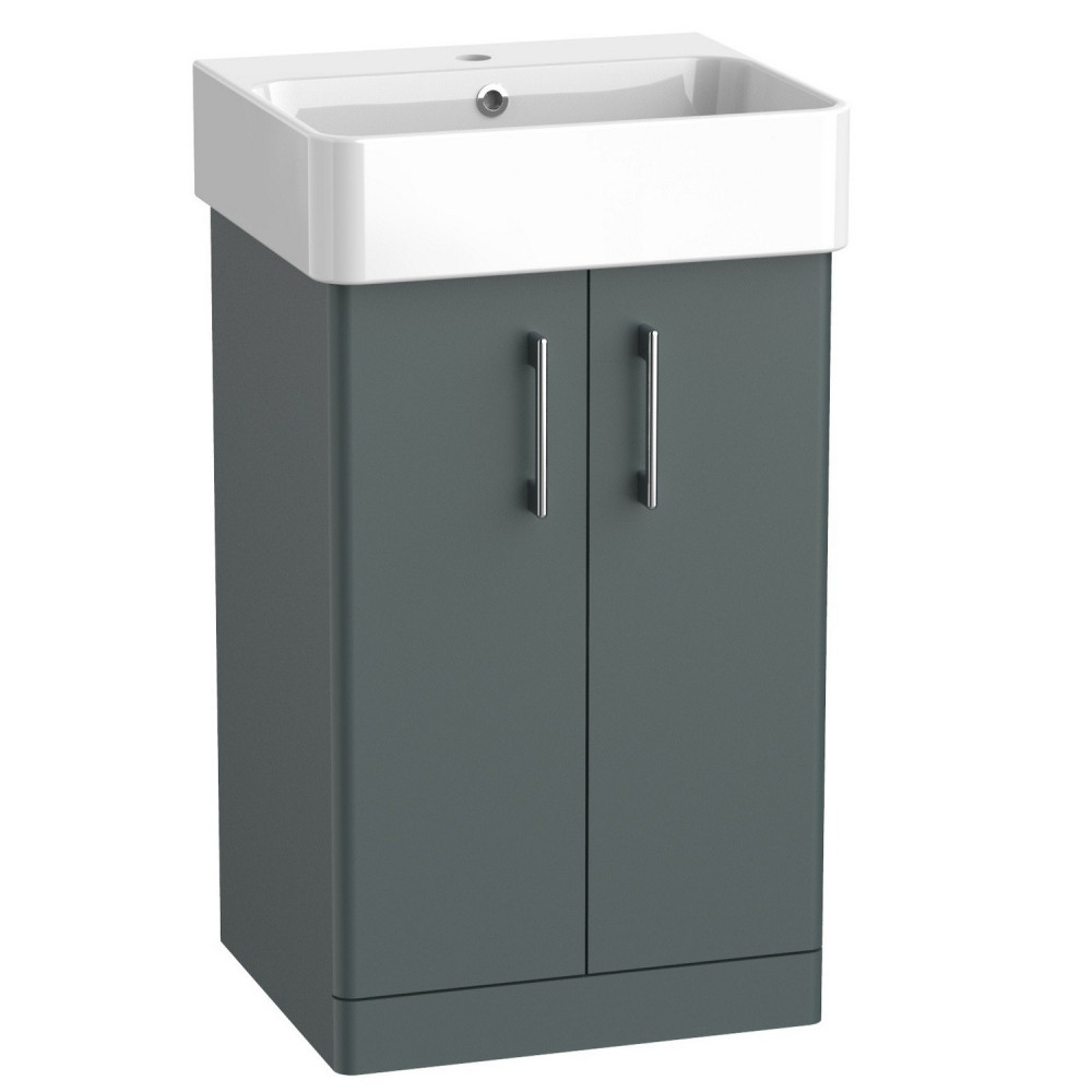Tavistock Arlo Matt Viridian Green 500mm Freestanding Vanity Unit and Basin