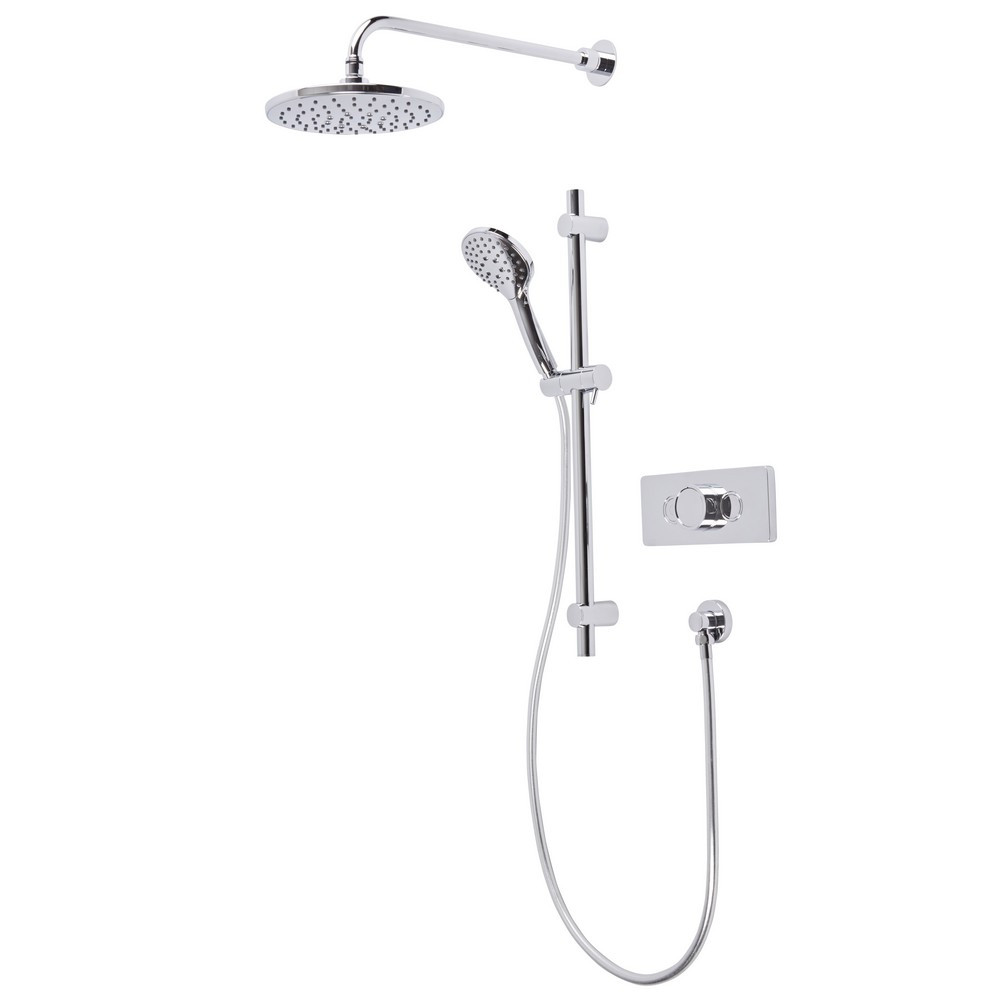 Tavistock Axiom Dual Function Push Button Valve with Shower Head and Riser Kit Horizontal
