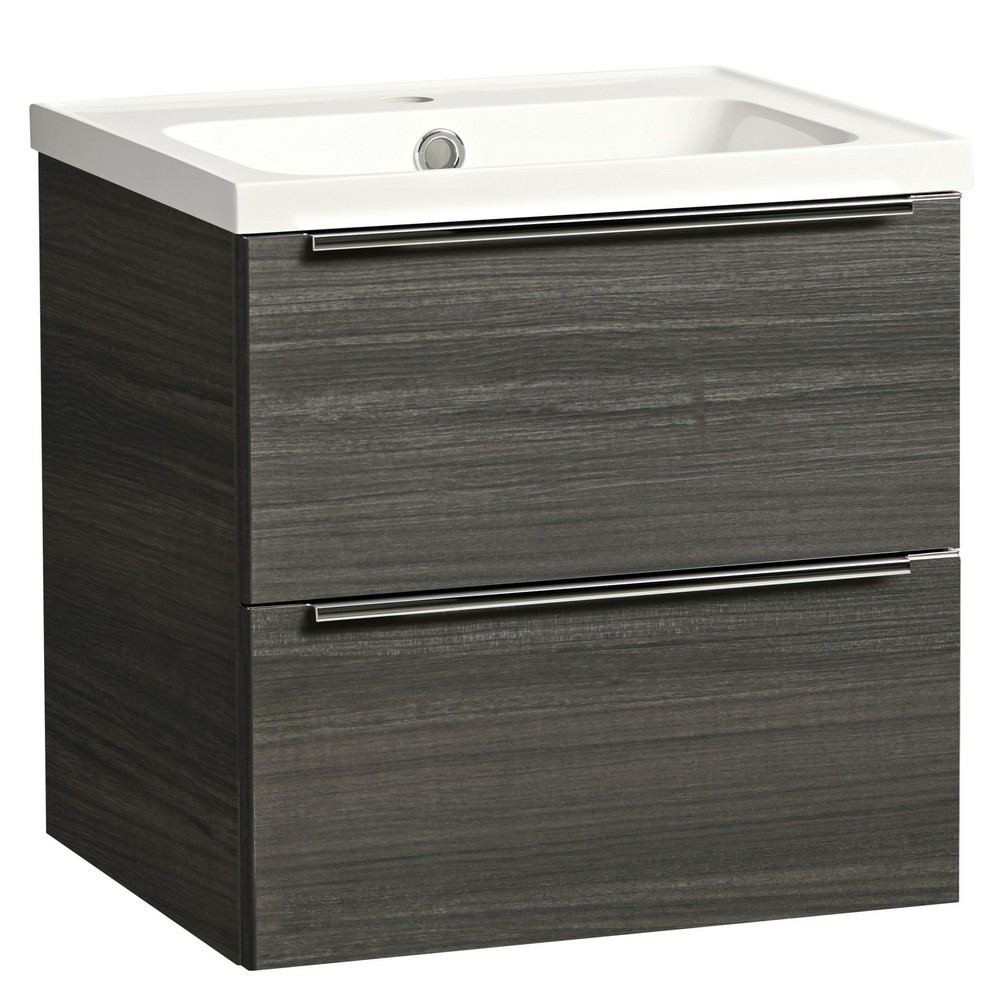 Tavistock Cadence 500mm Wall Mounted Unit in Tundra Wood with Basin