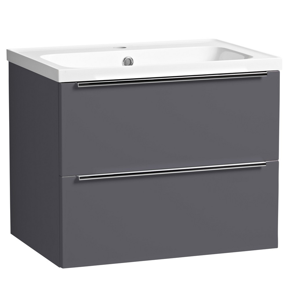 Tavistock Cadence 600mm Wall Mounted Unit in Storm Grey with Basin