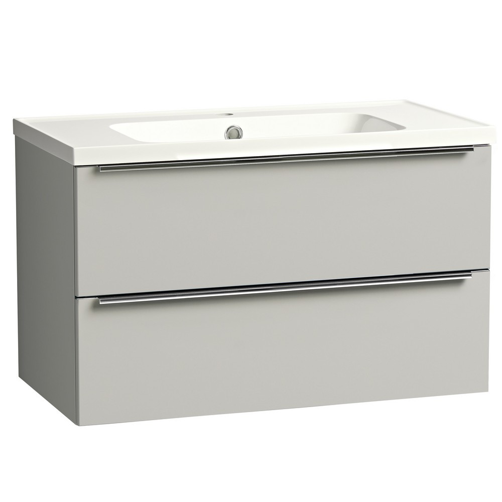 Tavistock Cadence 800mm Wall Mounted Unit in Gloss Light Grey with Basin