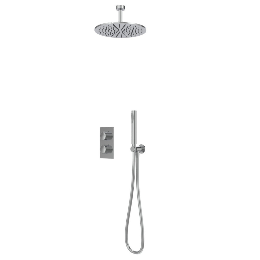 Tavistock Cohort Chrome Concealed Shower System with Handset and Ceiling Head