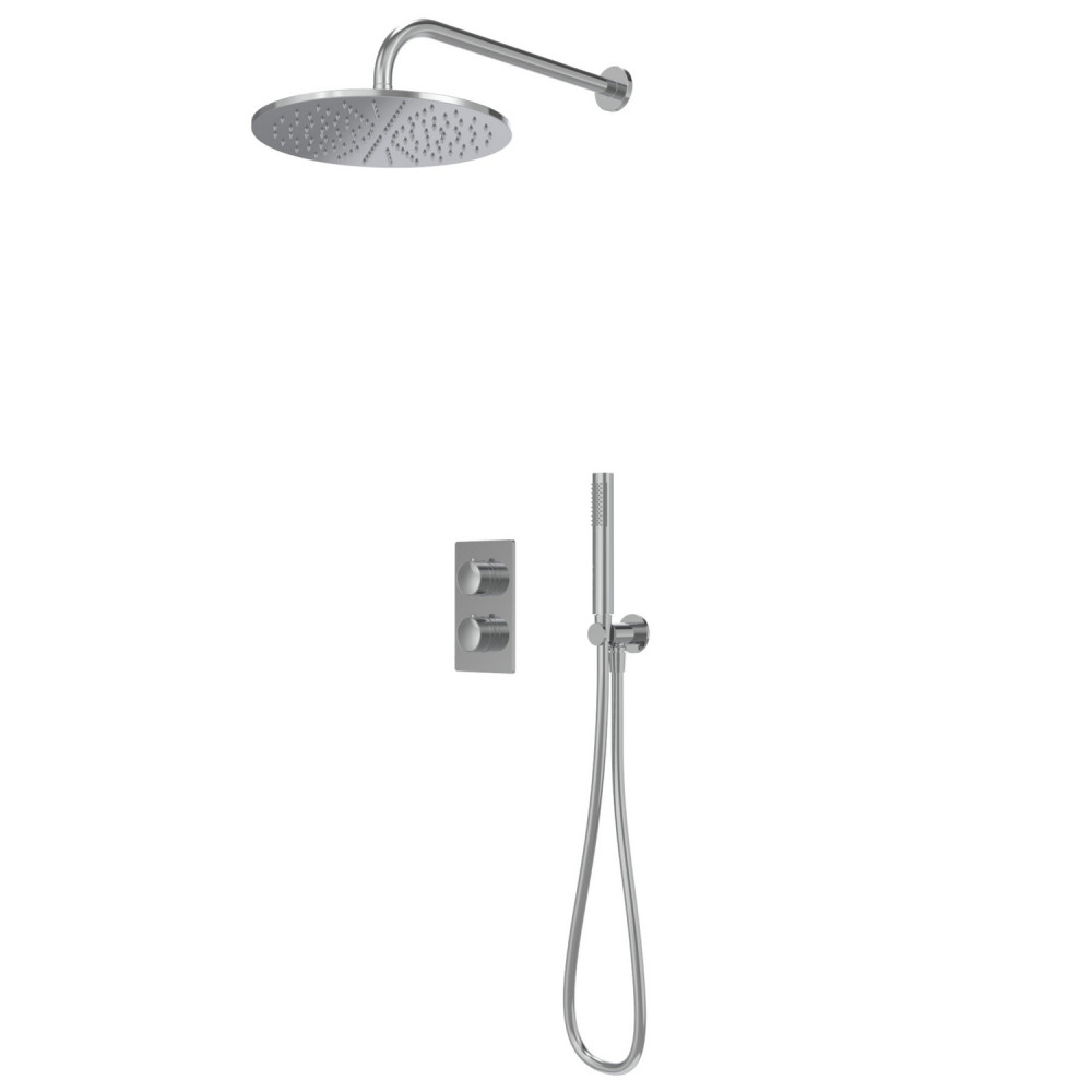 Tavistock Cohort Chrome Concealed Shower System with Handset and Fixed Head