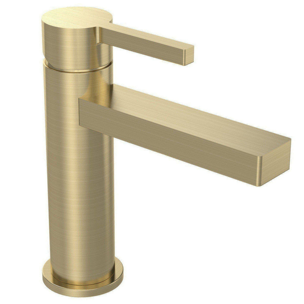 Tavistock Cohort Cross Brushed Brass Basin Mixer with Waste