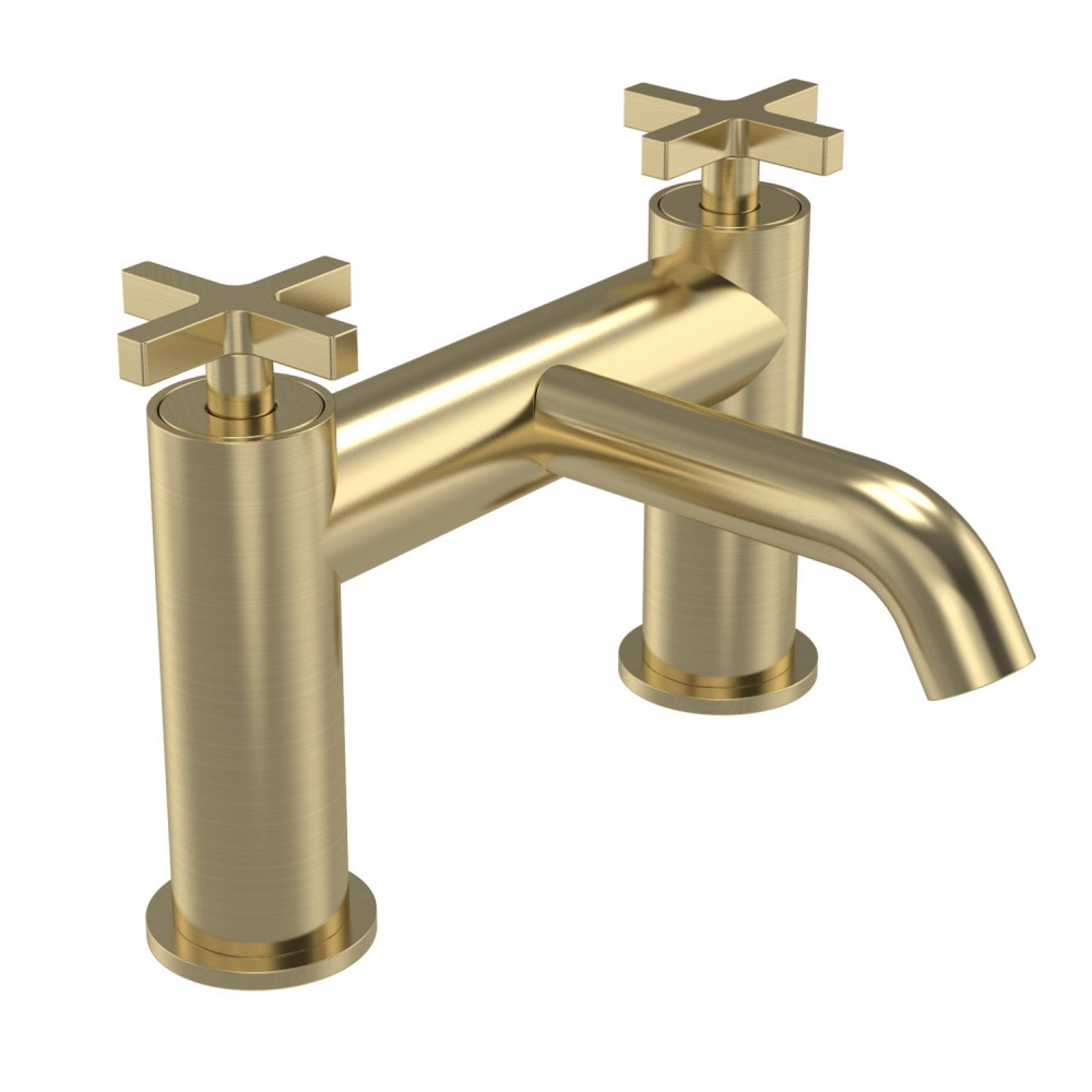 Tavistock Cohort Cross Brushed Brass Bath Filler
