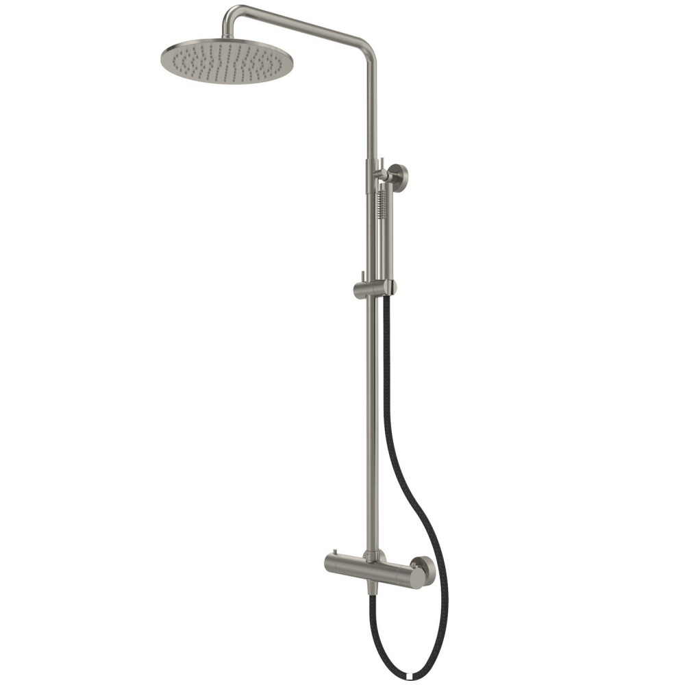 Tavistock Cohort Thermostatic Exposed Stainless Steel Bar Shower with Riser Kit