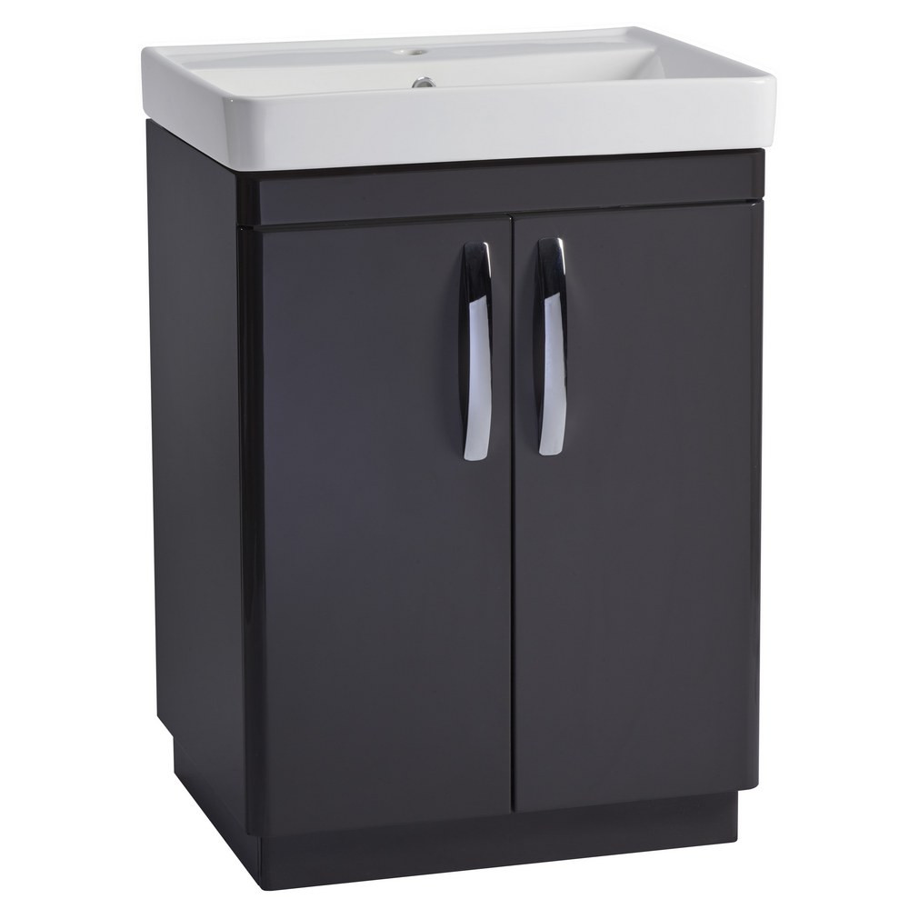 Tavistock Compass 600mm 2 Door Freestanding Unit with Basin Gloss Clay