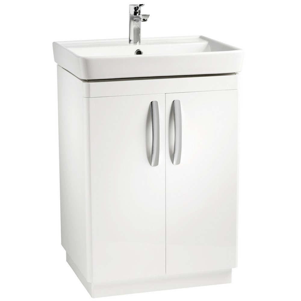 Tavistock Compass 600mm Freestanding Vanity Unit with Basin Gloss White (1)