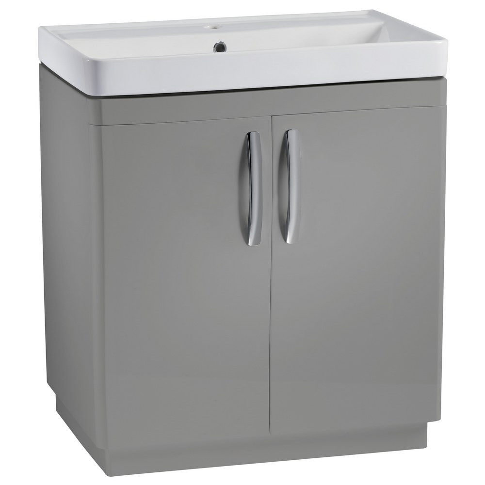 Tavistock Compass 800mm Gloss Light Grey Freestanding Unit with Ceramic Basin