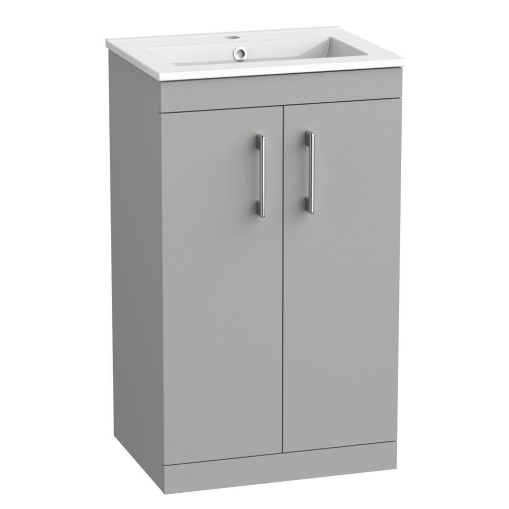 Tavistock Kew 500mm Matt Light Grey Freestanding Vanity Unit and Basin