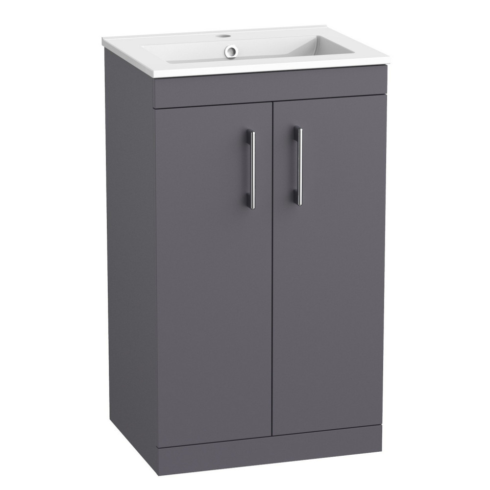 Tavistock Kew 500mm Matt Storm Grey Freestanding Vanity Unit and Basin