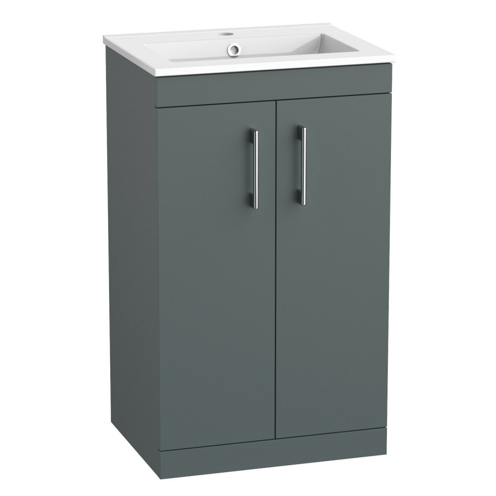 Tavistock Kew 500mm Matt Viridian Green Freestanding Vanity Unit and Basin