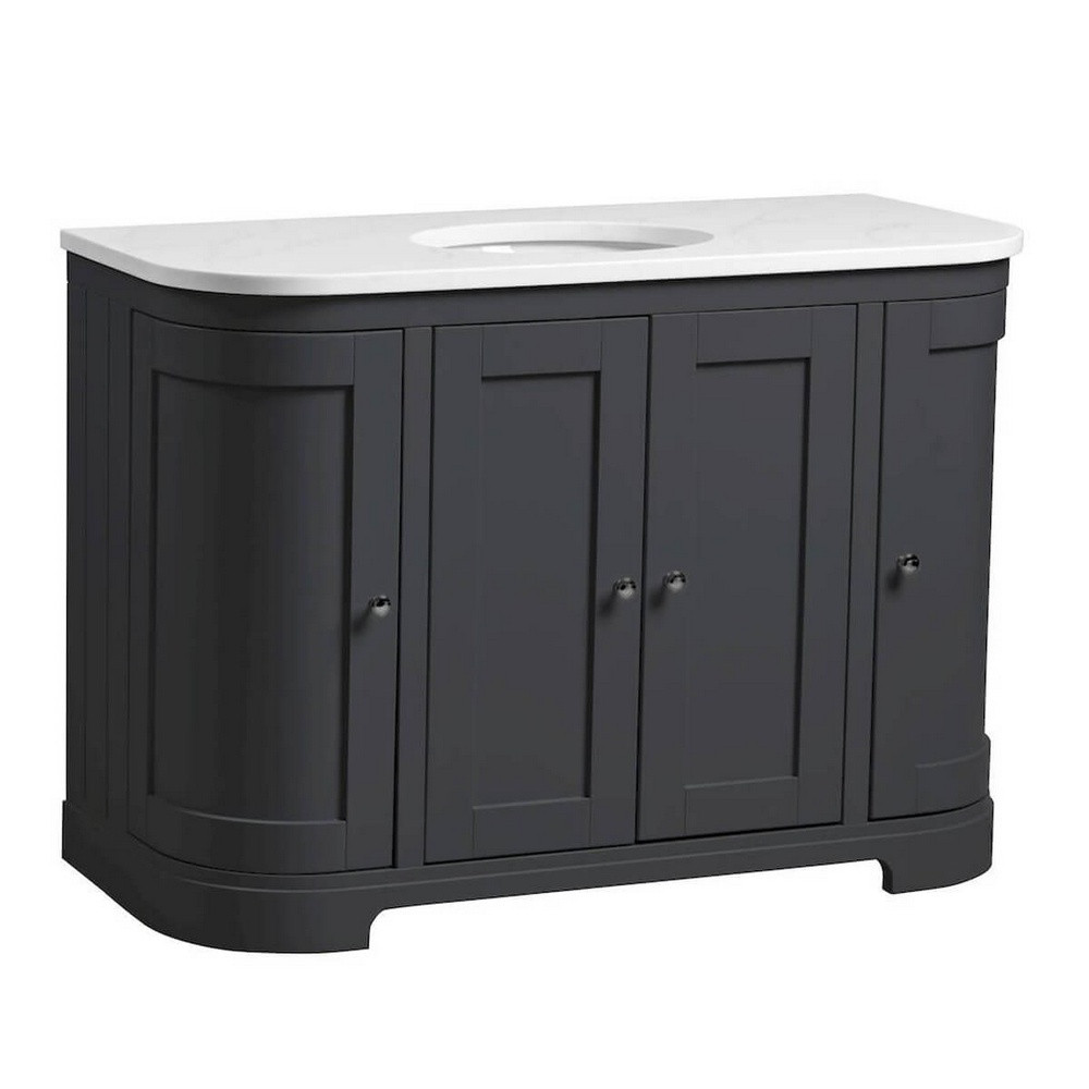 Tavistock Lansdown 1200mm Matt Dark Grey Underslung Curved Vanity Unit