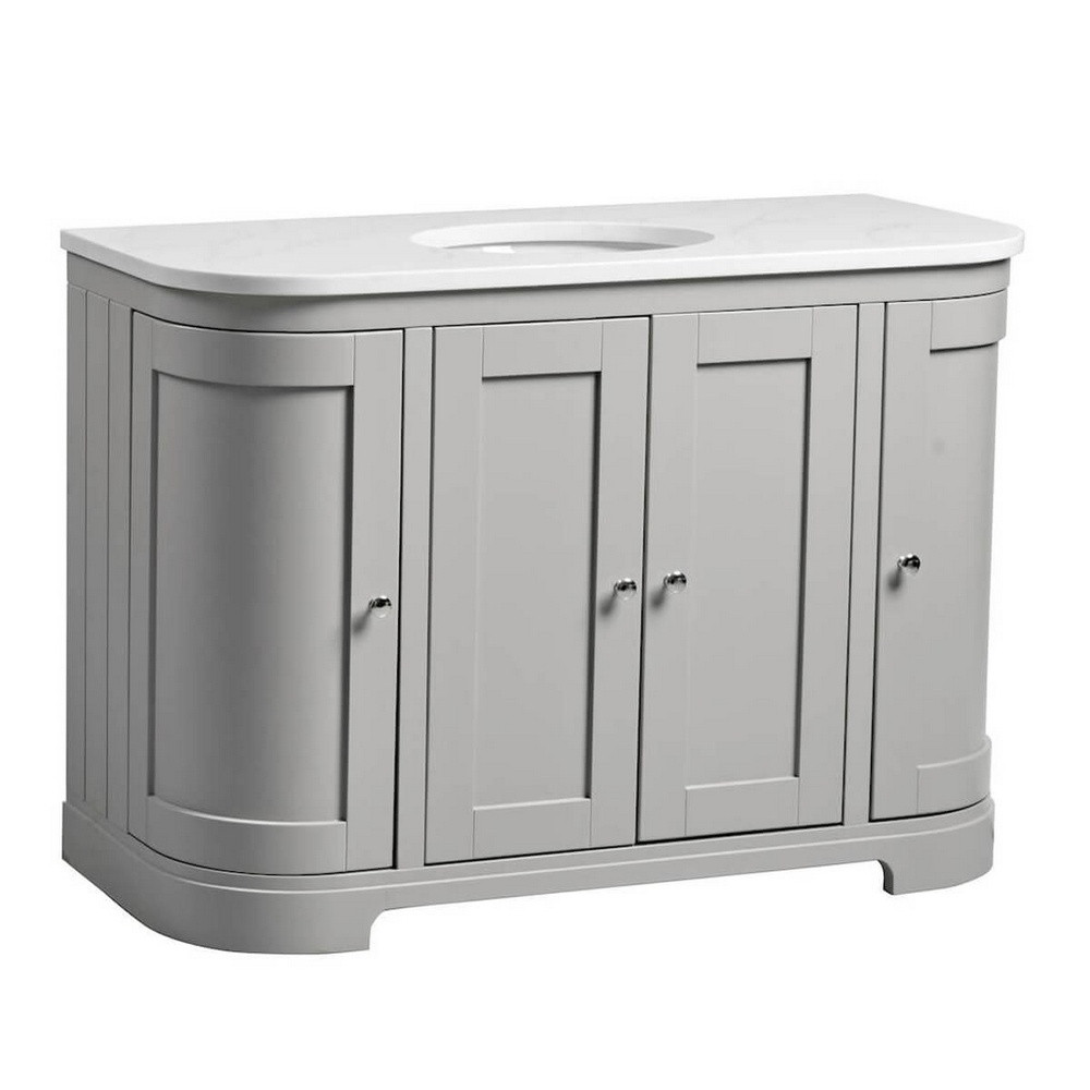 Tavistock Lansdown 1200mm Pebble Grey Underslung Curved Vanity Unit