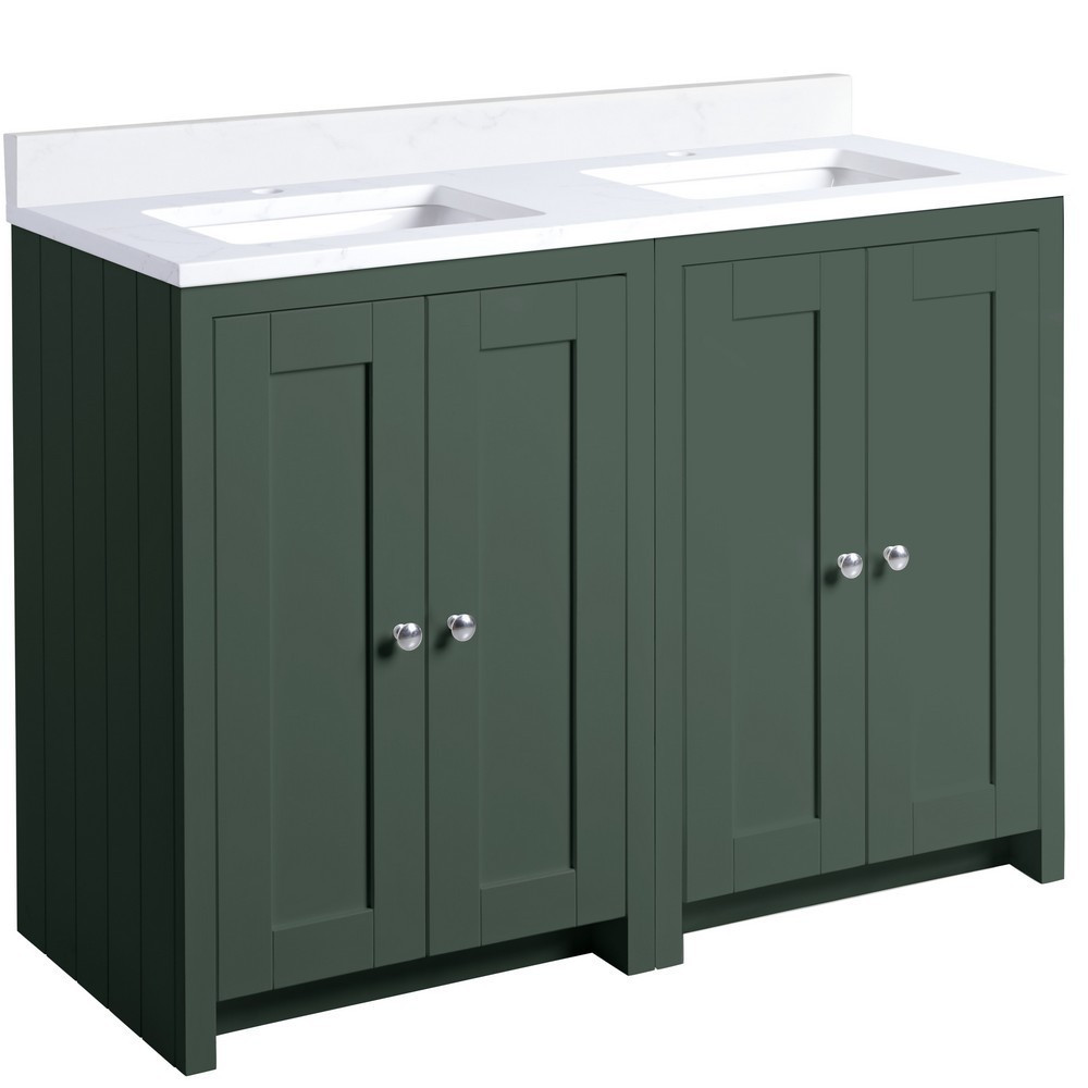 Tavistock Lansdown 1200mm Sherwood Green Underslung Double Vanity Unit and Basin