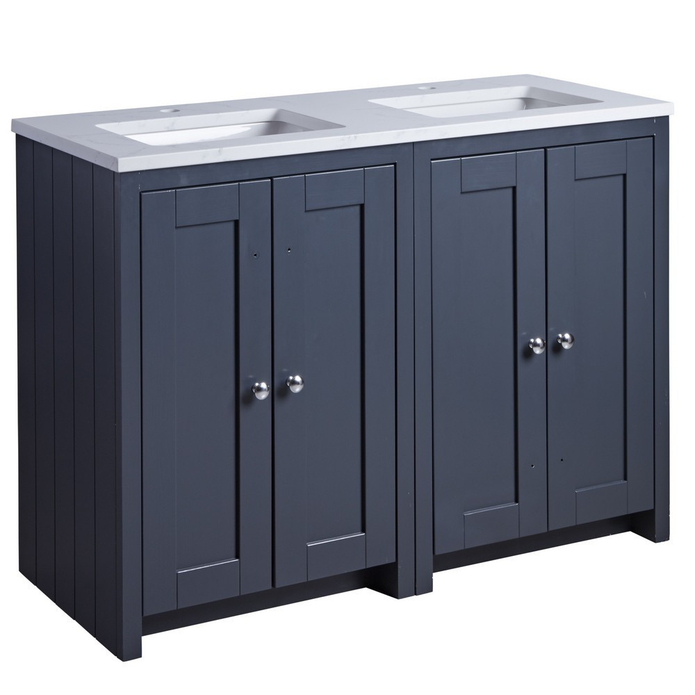 Tavistock Lansdown 1200mm Underslung Unit in Matt Dark Grey with Basin and Carrara Marble Worktop