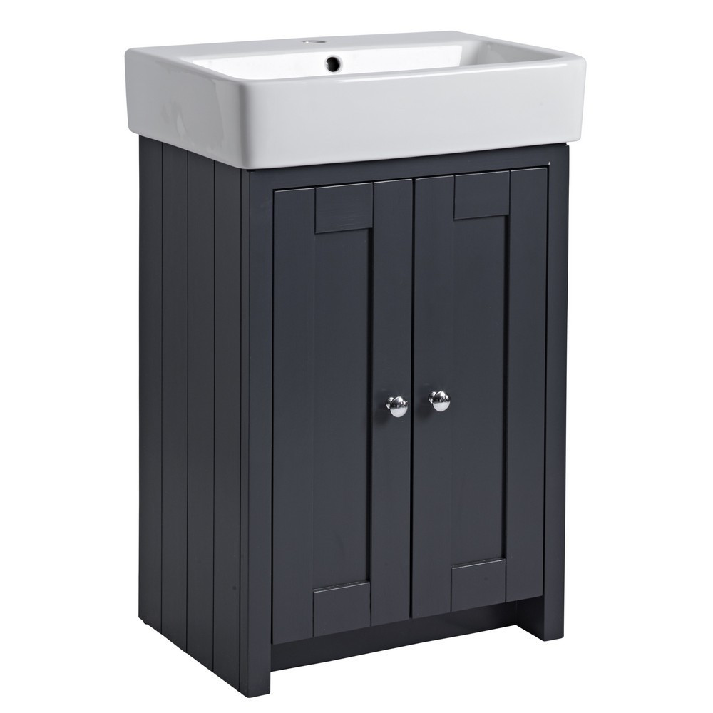 Tavistock Lansdown 550 Freestanding Unit Matt Dark Grey & Basin