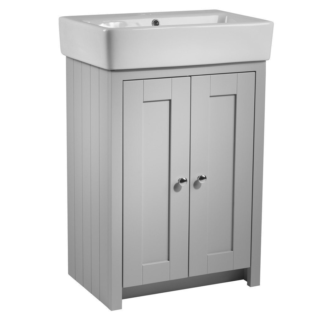 Tavistock Lansdown 550 Freestanding Unit Pebble Grey & Basin