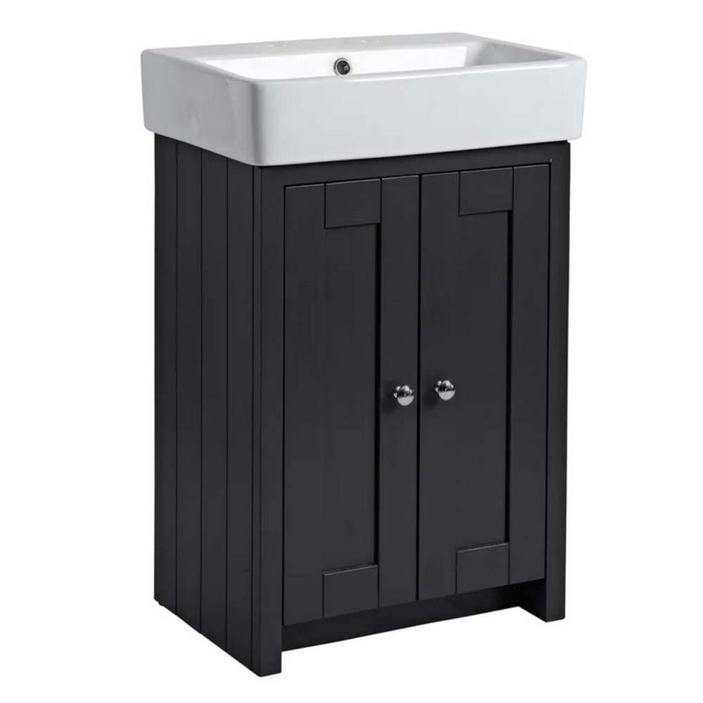 Tavistock Lansdown 575mm Matt Black Freestanding Vanity Unit