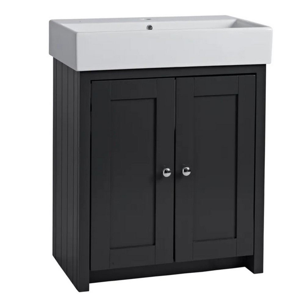 Tavistock Lansdown 700mm Matt Black Freestanding Vanity Unit