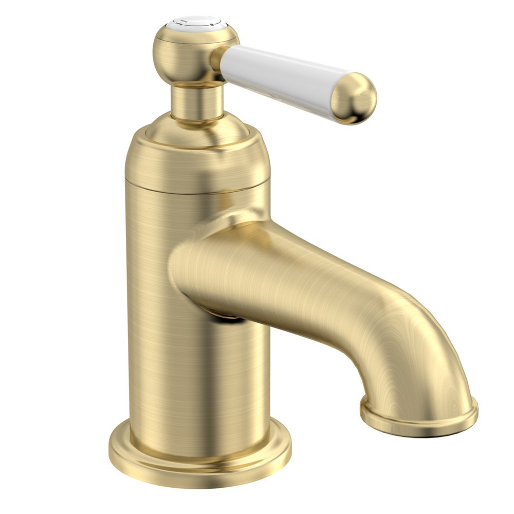 Tavistock Lansdown Brushed Brass Mini Mono Basin Mixer with Waste