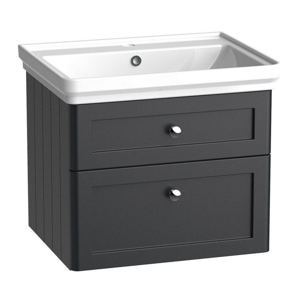 Tavistock Marston 600mm Wall Hung Vanity Unit with Basin in Matt Black