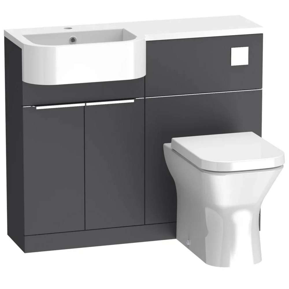 Tavistock Match 1000mm Left Hand Matt Storm Grey Combination Unit and Basin