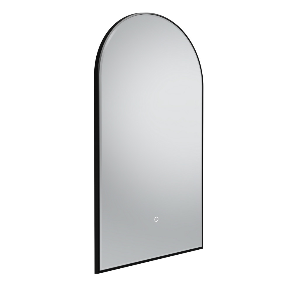 Tavistock Oxygen 500 x 900mm Illuminated Black Arch Mirror